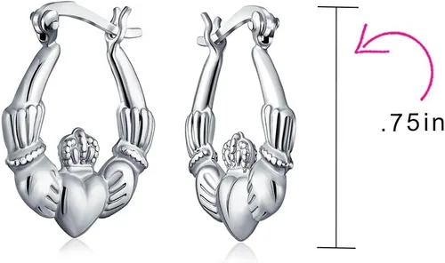 Miniatura 4 de BFF Love - Pendientes de aro para mujer (plata de ley 925, 1 pulgada), diseño celta irlandesa