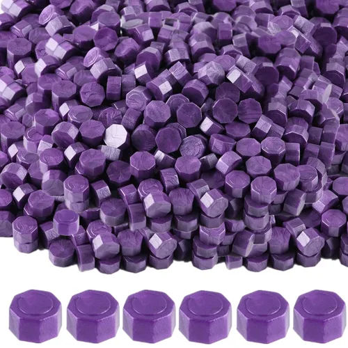 Miniatura 13 de 720 unidades de cuentas de cera para sellos, cuentas de cera de 0,55 lb, cuentas de cera octogonales para sello de cera, perfectas para sellos