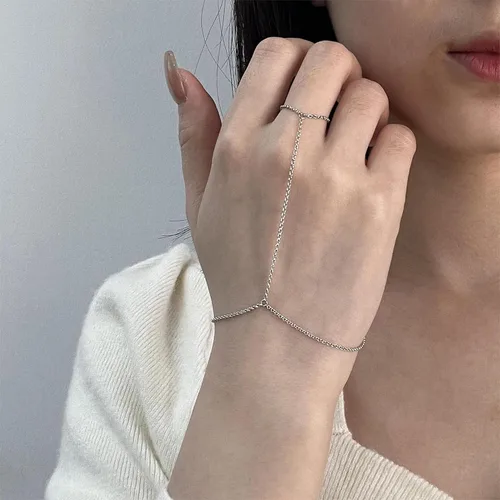Miniatura 15 de Pulsera de plata de ley 925 para mujer, pulsera de mano para mujer, pulseras esclavas de 7 a 9 pulgadas ajustable