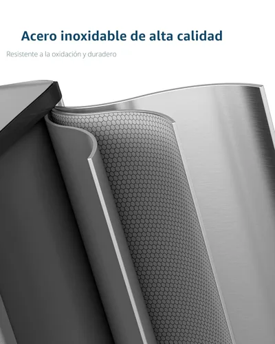 Miniatura 3 de GarveeHome 2 x 10.6 gal Botes de Basura Dobles de Acero Inoxidable con Tapa para Cocina, Combo Grande de Bote de Basura Dual y Reciclaje, Botes