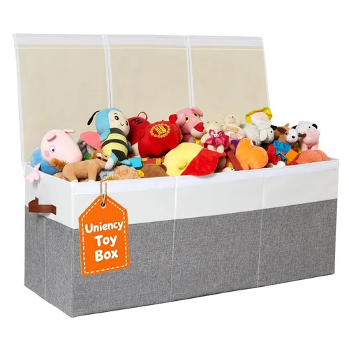 Caja de juguetes extragrande, almacenamiento de juguetes plegable y resistente de 150 litros con tapa, organizador de almacenamiento para niños de
