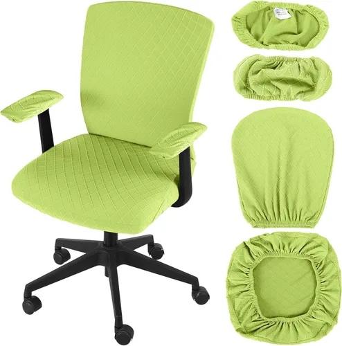 Miniatura 22 de Tallew Juego de 4 fundas para sillas de oficina, fundas protectoras universales para sillas de computadora, fundas elásticas para reposabrazos