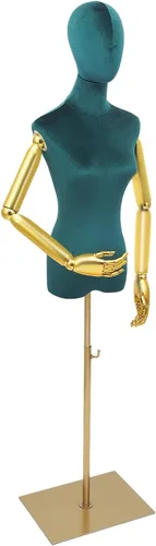Vestido de maniquí femenino con forma de torso, 59 a 79 pulgadas de altura ajustable, cuerpo de maniquí con soporte de metal y base rectangular para