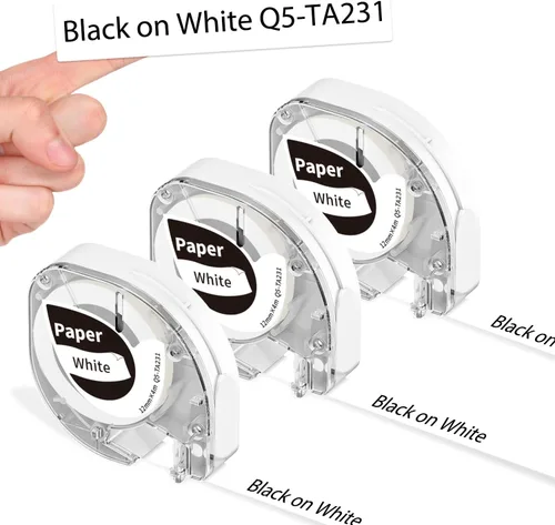 Cinta para etiquetadora P12 compatible con Dymo LT-100H LT-100T 200B, compatible con impresora de etiquetas Phomemo P12 P12PRO LT12 F12, paquete de