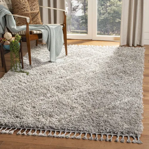 Miniatura 25 de SAFAVIEH Pro Luxe Shag Collection - Alfombra de pasillo, 2 pies 6 pulgadas x 6 pies, color crema y azul, diseño de borlas bohemias, no desprende