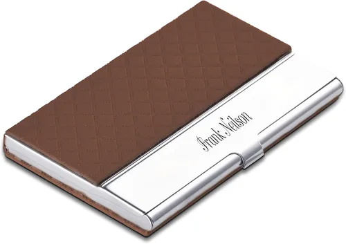 Miniatura 5 de Caramel Sweet Life 6 colores personalizados de acero inoxidable tarjeta de crédito titular de la caja grabado con texto personalizado (negro)