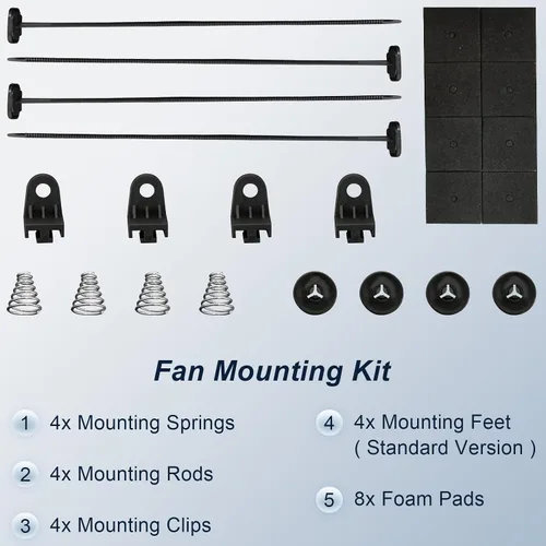 Miniatura 3 de MuHize Kit de ventilador de radiador eléctrico de 7 pulgadas, reemplazo universal delgado mejorado, fácil instalación, ventilador extractor de bajo