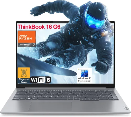 Lenovo Computadora portátil ThinkBook 16 G6 FHD+ de 16 pulgadas, AMD 8-Core Ryzen 7 7730U (Beat i7-1360P), 16 GB DDR4 RAM, 512 GB PCIe SSD, WiFi 6,