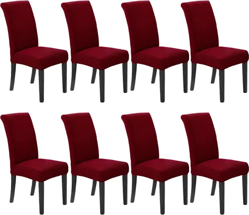 Miniatura 79 de Juego de 6 fundas elásticas para sillas de comedor, fundas para sillas de comedor lavables y removibles, fundas para sillas de comedor protectoras