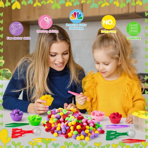 Miniatura 6 de EZdhuawuse Summer Insects - Juguetes sensoriales de relleno de cubo – Regalo de fiesta de verano, 268 piezas, clasificación, clasificación, juego
