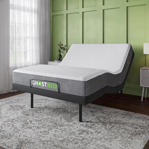 Miniatura 10 de GhostBed Colchón clásico de espuma viscoelástica de 11 pulgadas con plataforma de metal, base de cama con soporte de listones, sensación firme