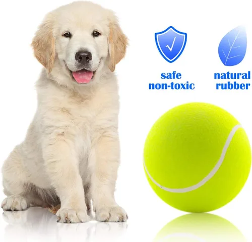 Miniatura 3 de Pelota de tenis grande para perros Banfeng, pelota de deporte gigante de 24 cm para perros, juguete interactivo para mascotas, regalo de cumpleaños
