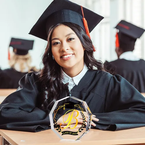 Miniatura 6 de Maitys Regalo de graduación 2024 con monograma, inicial, acrílico, inspirador, recuerdo inspirador y pisapapeles para clase de 2024, regalo