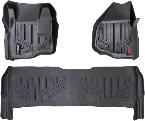 Rough Country Alfombrillas para todo tipo de clima para Ford F-250/F-350 SuperDuty Crew Cab (2011-2016 con pedal deprimido), antideslizante,