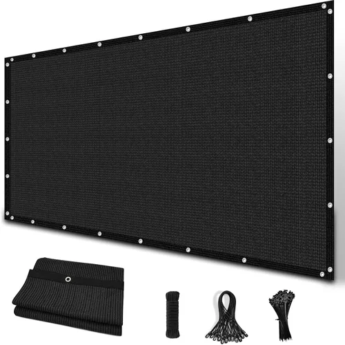 Amagenix Tela de sombra 90% con ojales, 3 x 6 pies, pérgola para toldo para jardín, patio al aire libre, color negro (personalizado disponible)