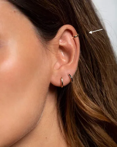 Miniatura 7 de Aretes de aro Huggie para mujeres y hombres, acero inoxidable quirúrgico 316L, 0.236 in, 0.315 in, 0.394 in, para hombre, aretes de aro