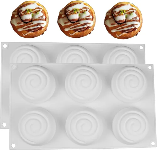 Miniatura 8 de Molde de rollo de canela Molde de chocolate para postre mini molde de pastel molde de cera derretida de silicona moldes para hacer velas para bollo