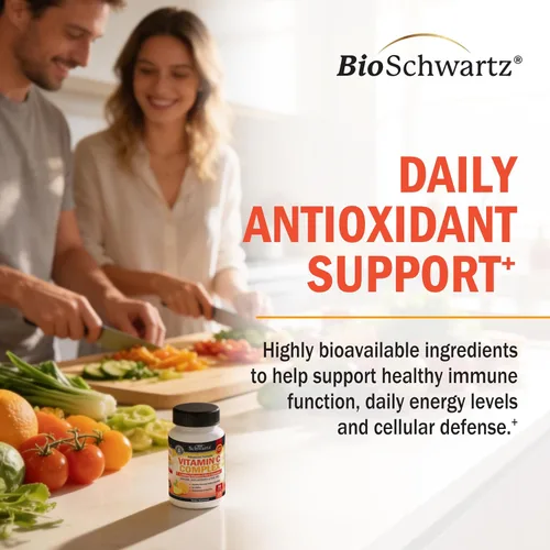 Miniatura 6 de Vitamina C - cápsulas de 1000 mg con zinc, escaramujo y bioflavonoides - Suplemento de apoyo inmune con 10 veces el poder de la vitamina C - Acorta
