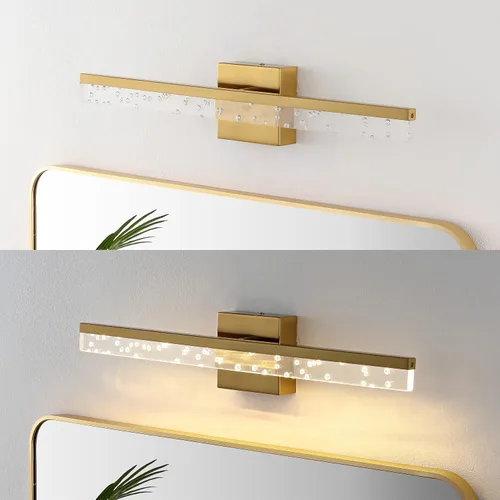 Miniatura 7 de JONATHAN Y Lámpara LED integrada moderna de latón de 22 pulgadas, aplique de pared giratorio para espejo de baño, accesorio cableado regulable