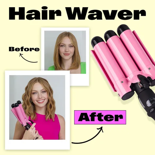 Miniatura 3 de Trademark Beauty - Ondulador de pelo de tres barriles, rizador, 1.25 pulgadas, ondas de playa, rizador de pelo de temperatura ajustable, Babe Waves