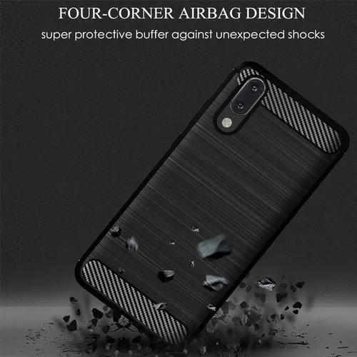 Miniatura 3 de Asuwish Funda de teléfono para Huawei P20 con protector de pantalla de vidrio templado y accesorios para celda, delgada y suave, goma de silicona