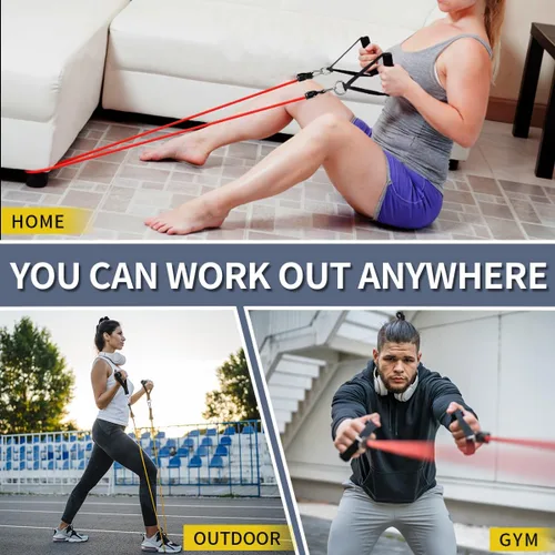 Miniatura 5 de WHATAFIT Bandas de resistencia, bandas de ejercicio, bandas de resistencia para entrenamiento, bandas de entrenamiento con asas para hombres