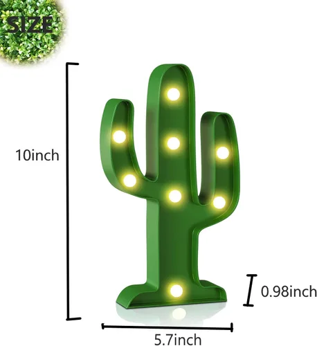 Miniatura 2 de Letrero de neón de cactus para decoración de mesa de pared, decoración de mesa de pared con luces LED de neón para dormitorio, feliz cumpleaños