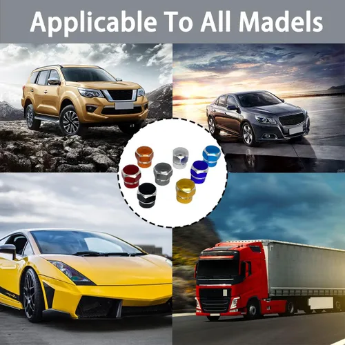 Miniatura 6 de 12 tapas de vástago de válvula de neumático de automóvil, cubiertas de vástago resistentes de aleación de aluminio en forma hexagonal, juego