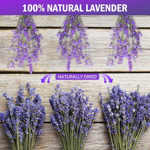 Miniatura 2 de Timoo - Paquetes de lavanda seca 100 % naturales, flores secas de lavanda para decoración del hogar, accesorios para fotos, fragancia del hogar
