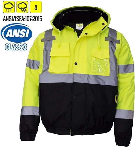 Miniatura 4 de WJ9011/12 - Chaqueta de seguridad para hombre, ANSI Clase 3 de alta visibilidad, impermeable