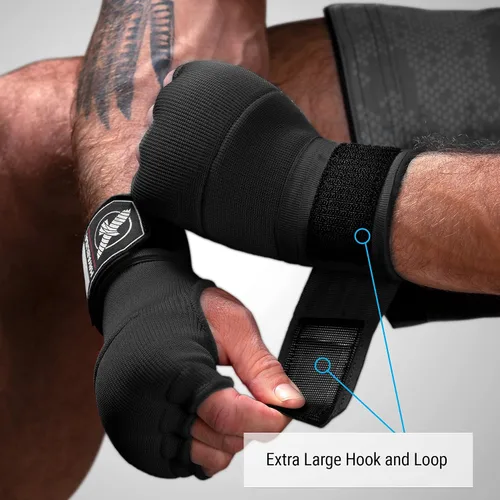 Miniatura 3 de Hayabusa Guantes de mano de gel rápido para boxeo Negro