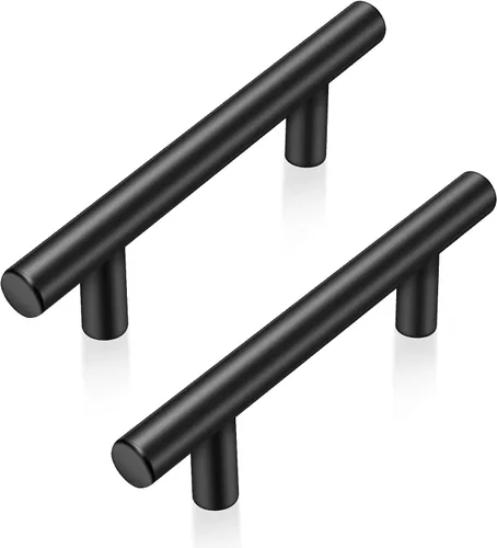 Paquete de 30 manijas de gabinete de 5 pulgadas, color negro mate, manijas de cajón de acero inoxidable para herrajes de gabinete de cocina, centros