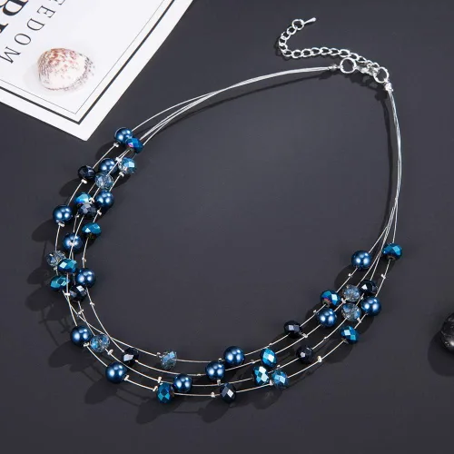 Miniatura 6 de Bulinlin Gargantilla en capas de perlas de río - Collar de joyería de moda para mujer
