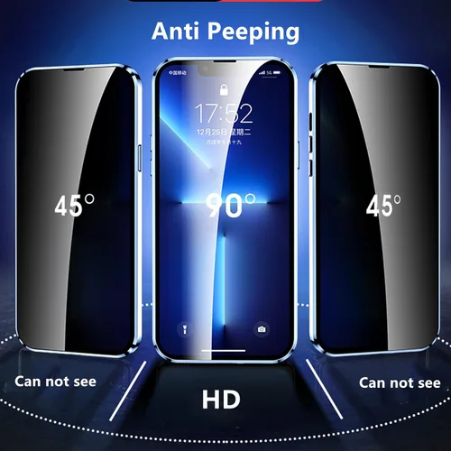 Miniatura 2 de Funda antiespía para Samsung Galaxy S22 Ultra, cubierta de vidrio templado de privacidad frontal y trasera de 360 grados, pantalla antiespía, Negro
