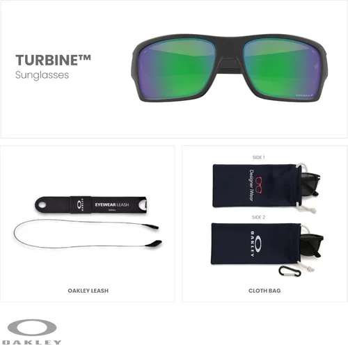 Miniatura 42 de Oakley Turbine OO9263 - Gafas de sol rectangulares para hombre, correa + paquete con kit de gafas de diseñador iWear