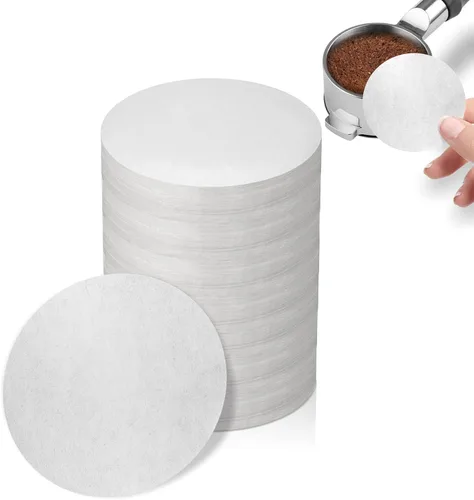 1000 piezas de filtro de papel de café para máquina de café espresso, disco de filtro espresso no blanqueado de 51 mm, portafiltro de papel