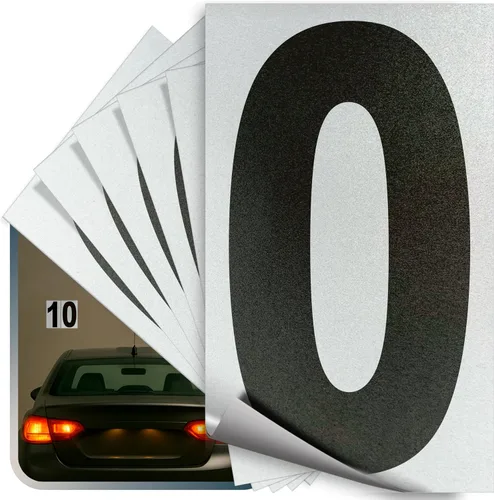 Miniatura 66 de iSYFIX Calcomanías de vinilo negro número 0 (Zero) – Paquete de 6 calcomanías de 1.5 pulgadas – Calcomanías de alta calidad, fondo reflectante