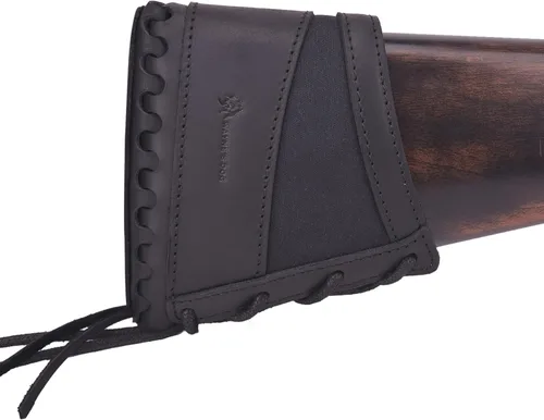 Miniatura 2 de Tas Trost Almohadilla reductora de retroceso de lona de cuero para rifles, escopetas, almohadilla antideslizante de culata Negro