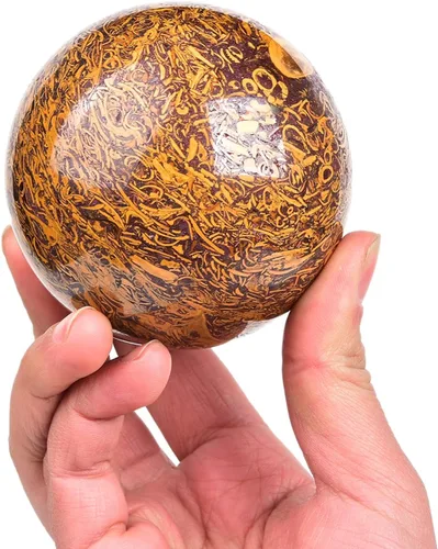 Miniatura 9 de JIC Gem Esfera de cristal de cuarzo Pietersite, bola de cristal decorativa azules y marrones dorados para meditación, decoraciones de mesa