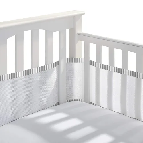 Miniatura 16 de BreathableBaby Forro de malla transpirable para cunas de tamaño completo, malla clásica de 3 mm, blanco (Tamaño 4FS cubre 3 o 4 lados)