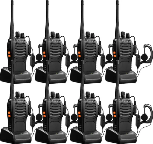 Miniatura 13 de Baofeng Walkie Talkies de largo alcance con auriculares, paquete de 3 (2 cajas) UHF recargable de mano BF-888s Walkie Talkie para adultos o niños