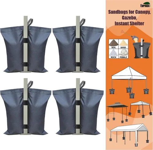 Miniatura 9 de Bolsas de peso Eurmax USA para tienda de campaña con dosel, bolsas de arena para toldo al aire libre instantáneo, patas de toldo, bolsas de arena