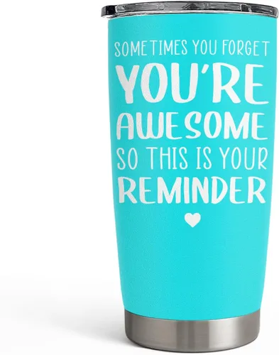 SANDJEST A Veces Olvidas Que Eres Increíble Así Que Este Es Tu Recordatorio - Set de regalo de vaso – Regalos inspiradores de cumpleaños, Navidad
