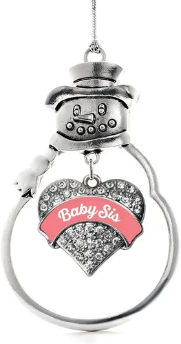 Miniatura 116 de Inspired Silver - Big Sis - Adorno de Navidad plateado - Adorno de árbol de Navidad con dije de corazón con circonita cúbica - Decoración colgante