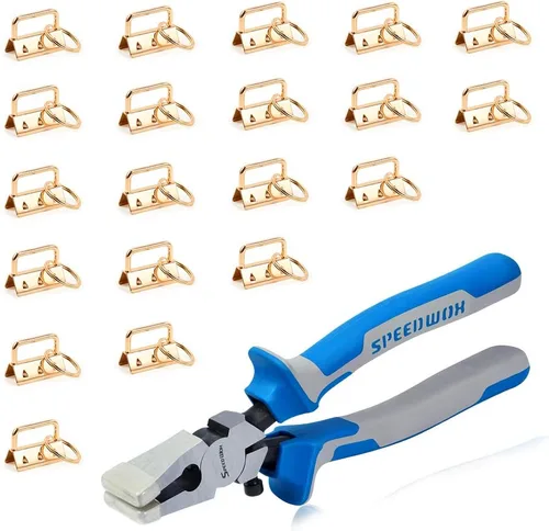 Miniatura 27 de SPEEDWOX Juego de 20 piezas de accesorios para llaves de oro rosa de 0.8 pulgadas, alicates de vidrio de 8 pulgadas con puntas de goma