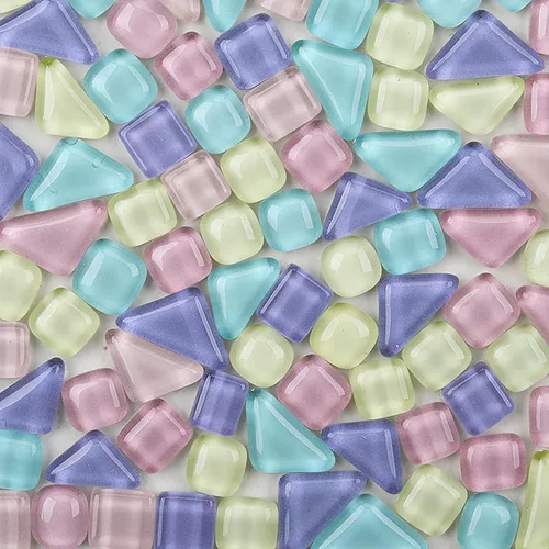 Miniatura 20 de Azulejos de mosaico de 7.05 oz, paquete de azulejos de mosaico de vidrio de cristal, suministros para decoración del hogar, manualidades, platos