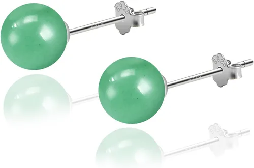 Miniatura 80 de Natural Stone Stud Earrings for Women 8mm Sterling Silver Genuine Gemstone Earrings Handmade Sterling Silver Crystal Stud Earrings for Women
