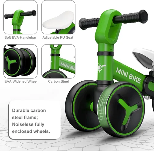Miniatura 3 de Bicicleta de equilibrio para bebés de 1 año de edad, juguetes de equitación de 12 a 36 meses, bicicleta para niños pequeños con asiento ajustable