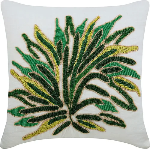 Miniatura 37 de The HomeCentric Fundas de almohada decorativas con bordes de 12 x 12 pulgadas Funda de cojín de seda de arte moderno Fundas de almohada verdes