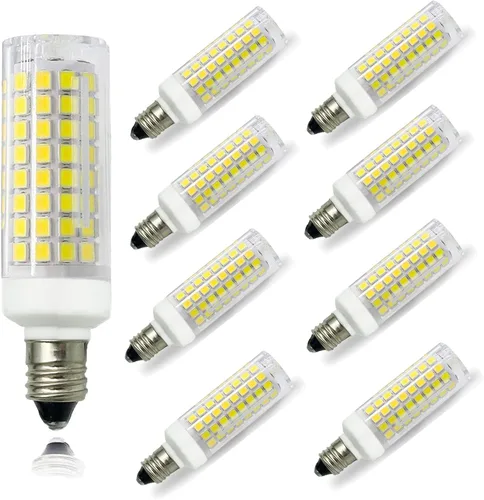Miniatura 13 de Bombilla LED E12 de 7 W equivalente a 75 W halógena, regulable de 120 V 730 LM, base de candelabro T3/T4, bombillas para ventilador de techo, Blanco